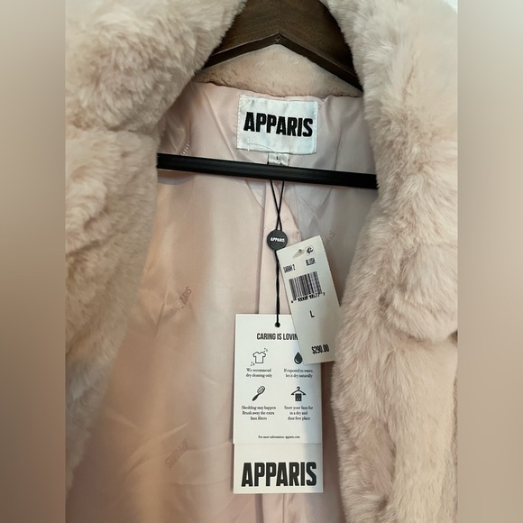 APPARIS Sarah 2 Blush Pink teddy faux fur coat L warm cozy bubblegum - Picture 5 of 11